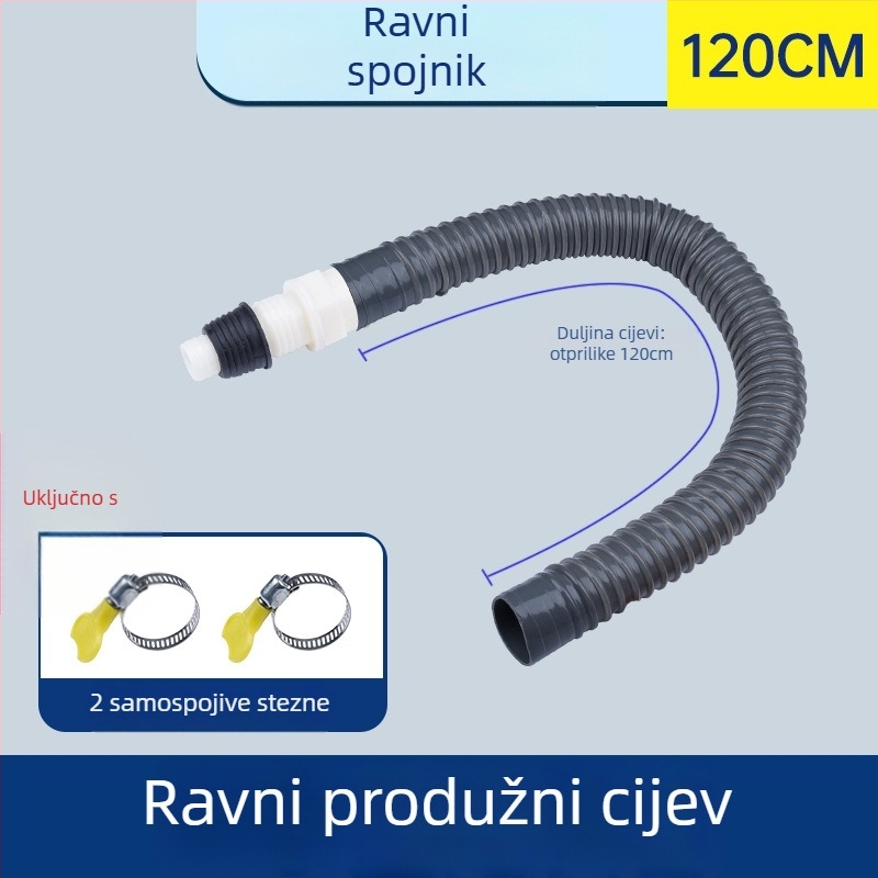 Odvodna cijev za perilicu rublja, Y-oblik grananja, produžni crijevo s tri kraja, spoj za podni odvod (Brand: druga; Certifikacija: Nijedna; Materijal: Default items; Stil: Moderno i minimalističko)