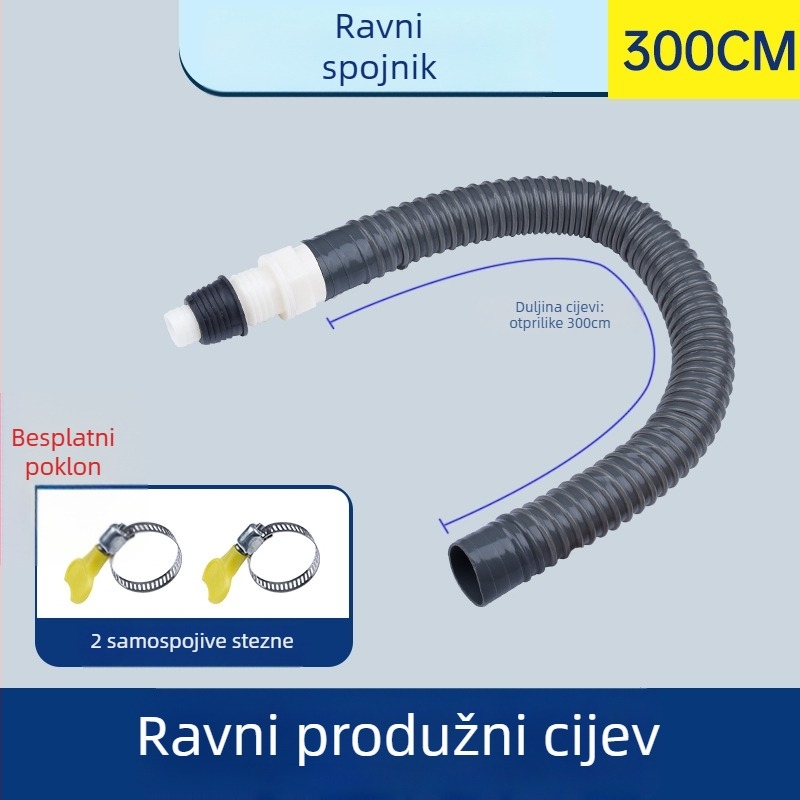 Odvodna cijev za perilicu rublja, Y-oblik grananja, produžni crijevo s tri kraja, spoj za podni odvod (Brand: druga; Certifikacija: Nijedna; Materijal: Default items; Stil: Moderno i minimalističko)