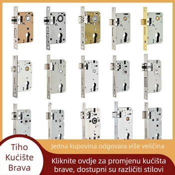 Držač brave za unutarnja drvena vrata — mehaničko tijelo brave, ugradbeni način, univerzalni cilindar, modeli 5045/5845/7255