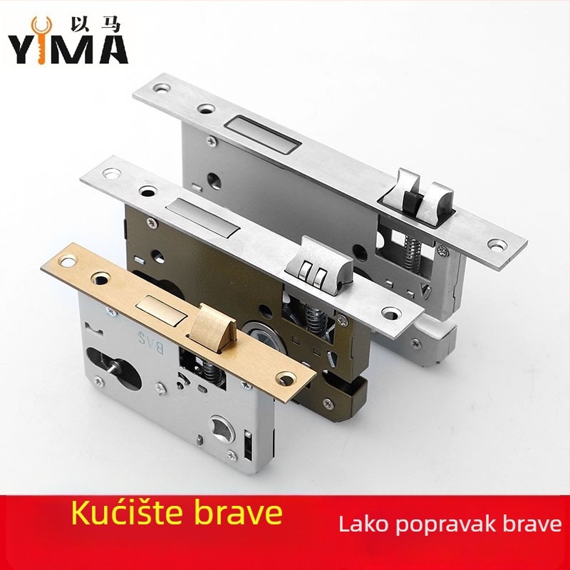 Držač brave za unutarnja drvena vrata — mehaničko tijelo brave, ugradbeni način, univerzalni cilindar, modeli 5045/5845/7255