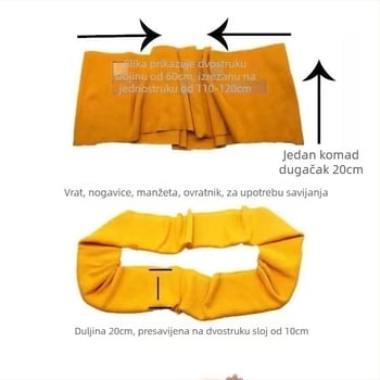 Pamukasta elastična ribasta pletiva za dukseve, s ribastim manžetama i ovratnikom, zvukopabsorbirajuća spužva