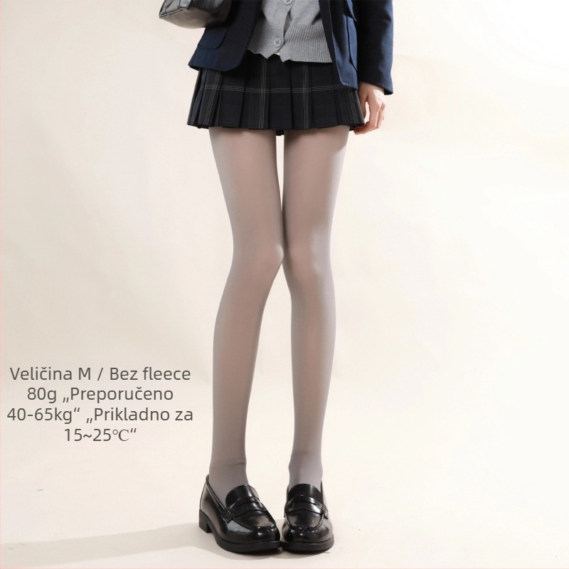 JK-stil najlonke s fleec podstavom, debele zimske najlonke za žene (fleec podstava, hrúbka, zimné teplo, JK-stil, s nohama)