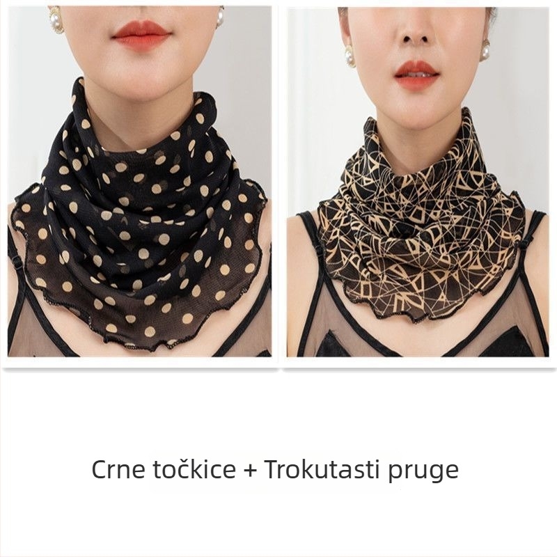 Grijajući šal za vrat od poliestera s chiffonom, standardna širina, Pure Desire stil, proljeće 2022