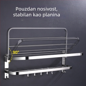 Držač za ručnike od nehrđajućeg čelika 304, polirana površina, šesterodijelni set, moderan minimalistički dizajn kupaonice