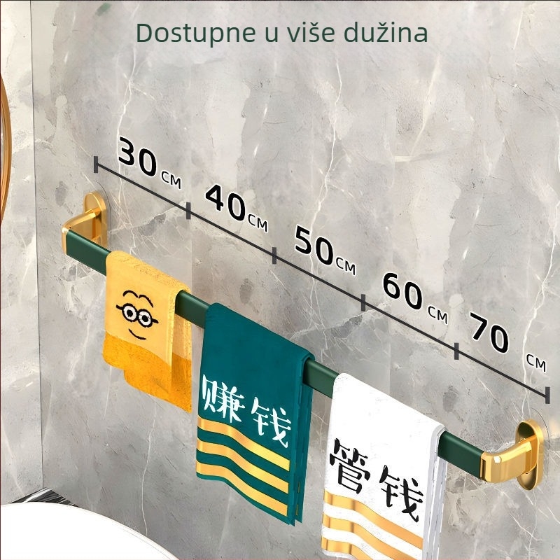 Zidni držač za ručnike bez bušenja, plastični, s jednim rodom, CE certifikat