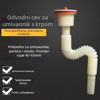Univerzalni set odvodnje za mop sudoper i razne umivaonike, odvodna cijev tipa P, CE potvrda, univerzalni skup dodataka