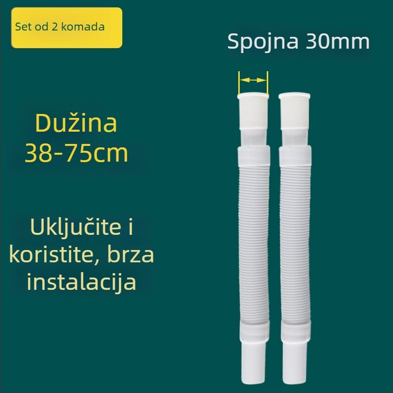 Univerzalni set odvodnje za mop sudoper i razne umivaonike, odvodna cijev tipa P, CE potvrda, univerzalni skup dodataka