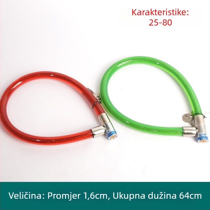 Oakman kabelski lok, model Wire lock, materijal željezo PVC, za bicikle, električna vozila i motocikle