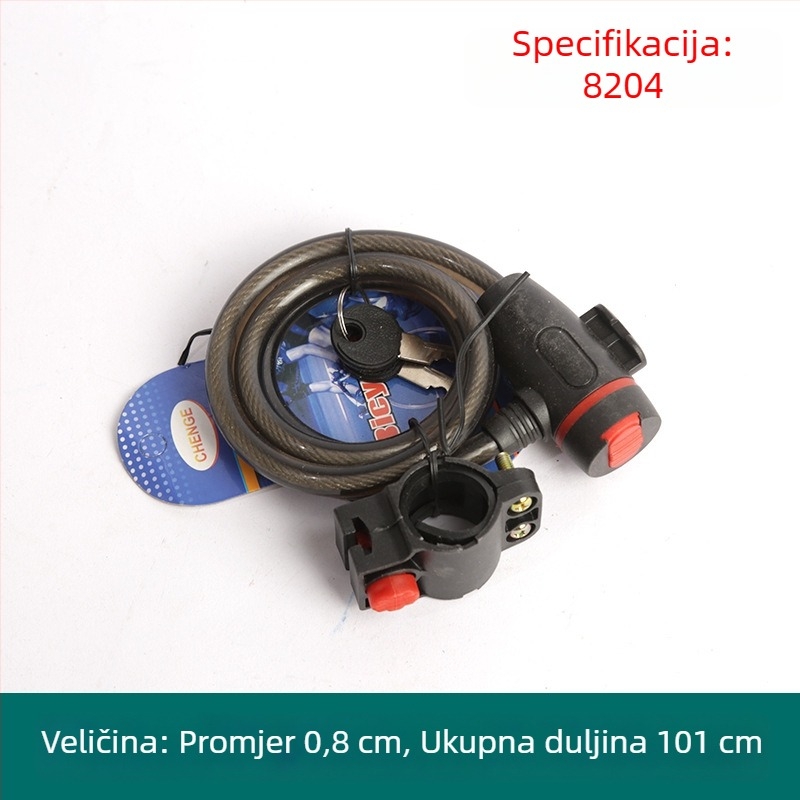 Oakman kabelski lok, model Wire lock, materijal željezo PVC, za bicikle, električna vozila i motocikle