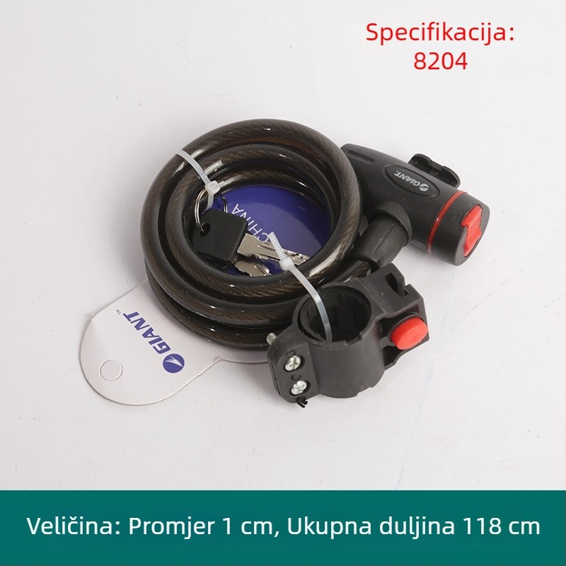 Oakman kabelski lok, model Wire lock, materijal željezo PVC, za bicikle, električna vozila i motocikle