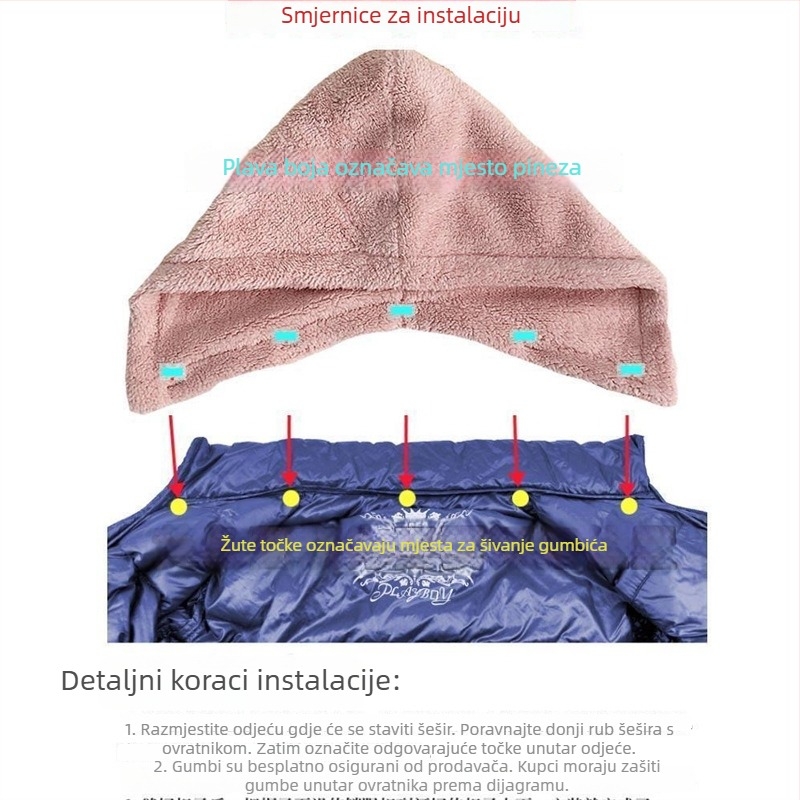 Kapuljačasta jakna s odvojivim gumbima, jednofarbna pamuk, mješavina podstava, ležerni stil, proljeće 2025, odrasli