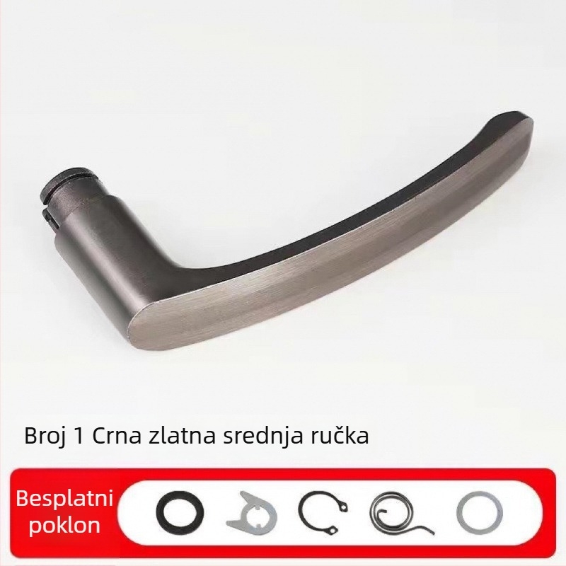 Kvaka za vrata spavaće sobe s protivkrađnim zaključavanjem, model 1, moderni minimalistički stil, uz pribor
