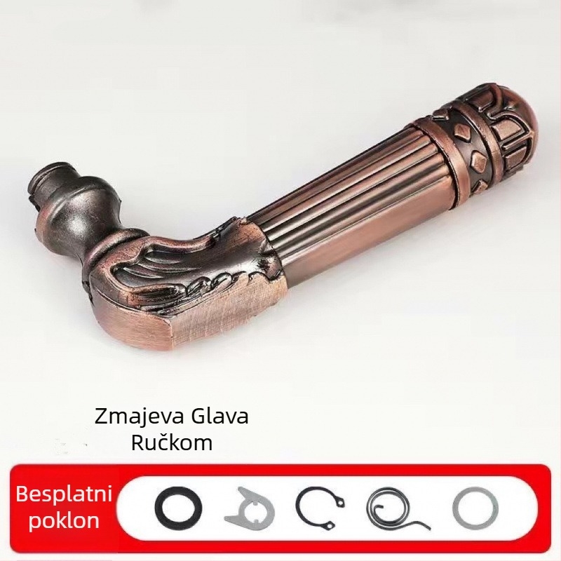 Kvaka za vrata spavaće sobe s protivkrađnim zaključavanjem, model 1, moderni minimalistički stil, uz pribor