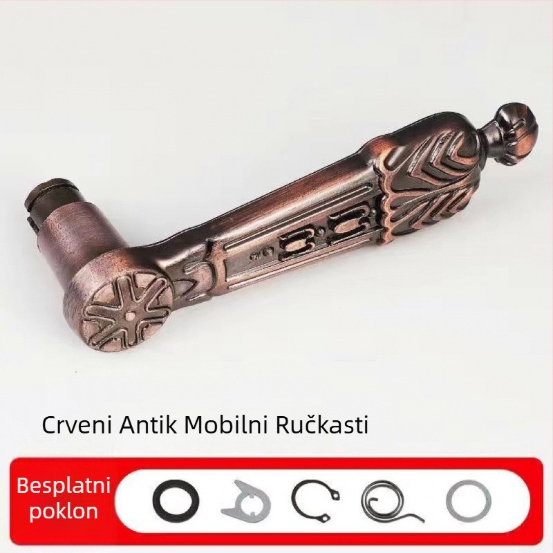 Kvaka za vrata spavaće sobe s protivkrađnim zaključavanjem, model 1, moderni minimalistički stil, uz pribor