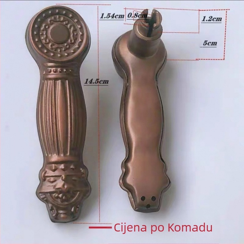 Kvaka za vrata spavaće sobe s protivkrađnim zaključavanjem, model 1, moderni minimalistički stil, uz pribor