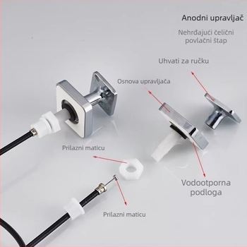 Automatska podizna odvodnja čep za umivaonik, S-oblika forma, bounce tip, materijal plastika i nehrđajući čelik, model DR, marka Xuan oh