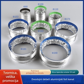 Teleskopska dvostruka cijev za ventilaciju s aluminijskim folijom za kuhinju i kupaonu