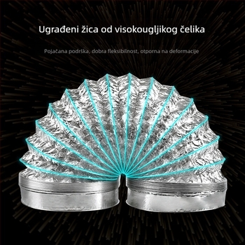 Teleskopska dvostruka cijev za ventilaciju s aluminijskim folijom za kuhinju i kupaonu