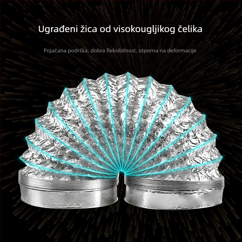 Teleskopska dvostruka cijev za ventilaciju s aluminijskim folijom za kuhinju i kupaonu
