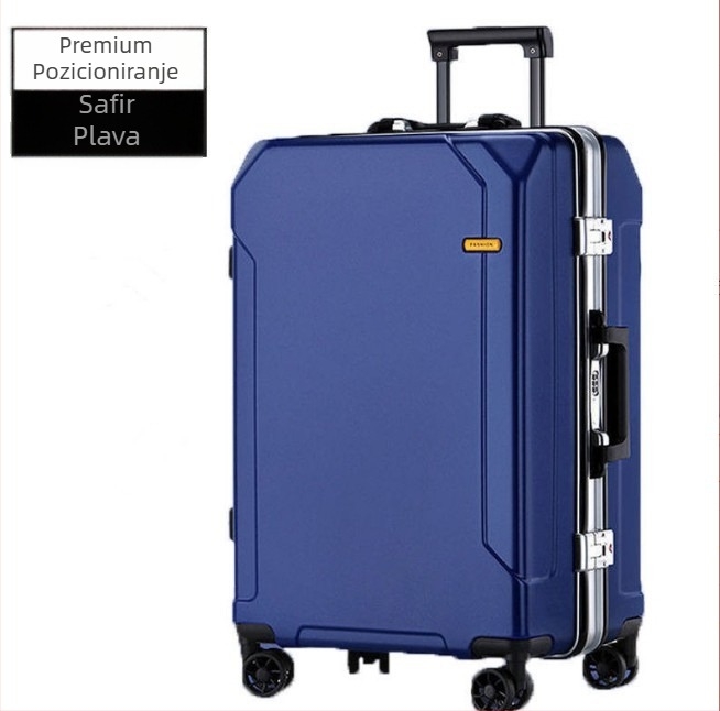 Putni kofer na kotačićima s USB sučeljem i zaštitom od krađe, odvojivi univerzalni kotači, otvaranje aluminijskim okvirom, lokot, težina 2,5 kg