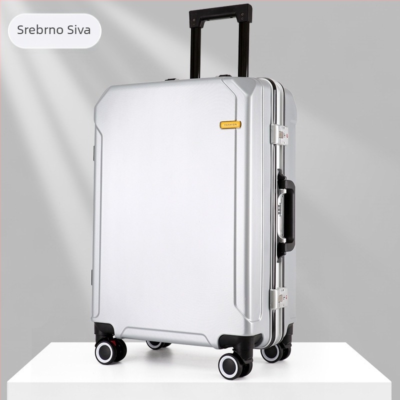 Putni kofer na kotačićima s USB sučeljem i zaštitom od krađe, odvojivi univerzalni kotači, otvaranje aluminijskim okvirom, lokot, težina 2,5 kg