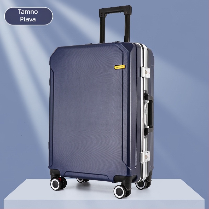 Putni kofer na kotačićima s USB sučeljem i zaštitom od krađe, odvojivi univerzalni kotači, otvaranje aluminijskim okvirom, lokot, težina 2,5 kg