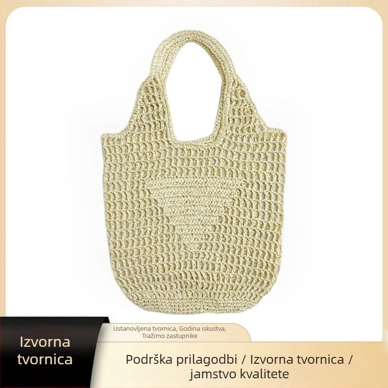 Ručna papirnata tote torba, gradska jednostavnost, okomito kvadratni oblik, otvorena vanjska džep, bez podstave