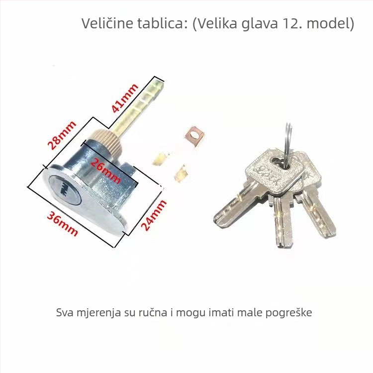 Cilindar za zaključavanje za unutarnja vrata, bakar/cink, moderan minimalistički stil, Ju jia