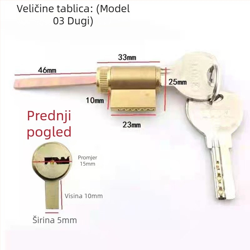 Cilindar za zaključavanje za unutarnja vrata, bakar/cink, moderan minimalistički stil, Ju jia