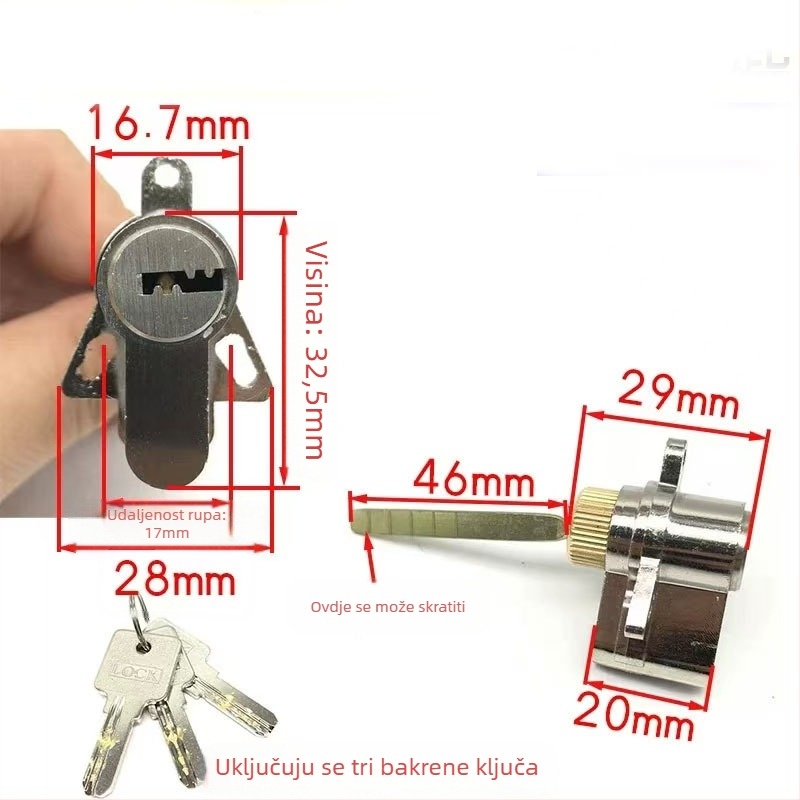 Cilindar za zaključavanje za unutarnja vrata, bakar/cink, moderan minimalistički stil, Ju jia