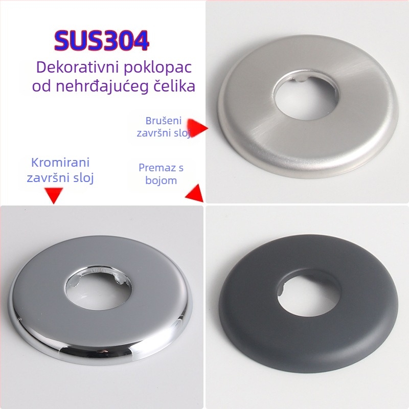 Skriveni zidni tuš rameni s gornjim raspršivanjem, kružni od nehrđajućeg čelika 304, model SKD1223