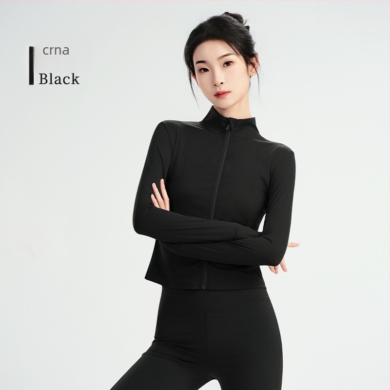 Set za moderan plesni odjev: dugi rukav top s visokom elastičnošću, baletna trenirka jakna i gimnastički leotard; za zimu, proljeće i jesen; odrasle žene; poliester/nylon tkanina; podstava Modal s 22% elastana