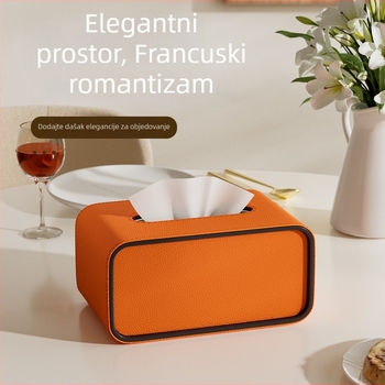 Kožna ovalna kutija za maramice, model Cxk-65, set od 6 komada, višestruka namjena