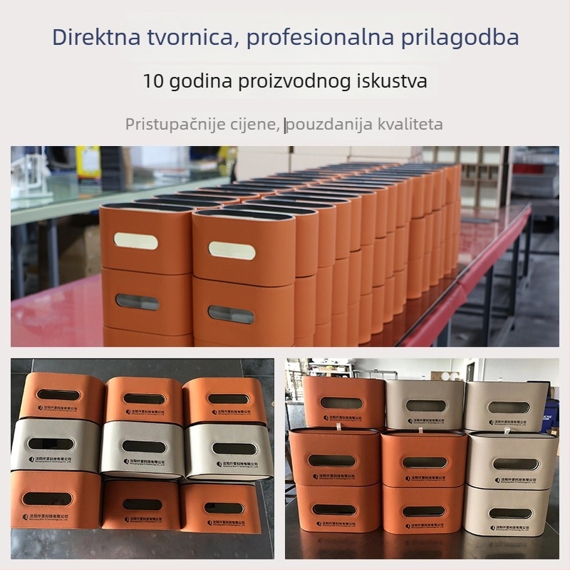 Kožna ovalna kutija za maramice, model Cxk-65, set od 6 komada, višestruka namjena