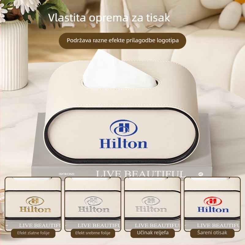 Kožna ovalna kutija za maramice, model Cxk-65, set od 6 komada, višestruka namjena