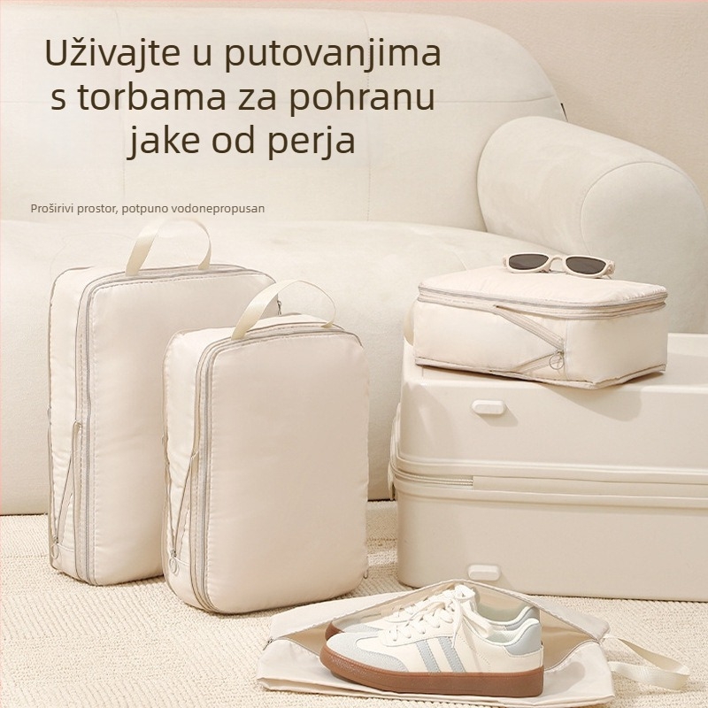 Putni organizator za odlaganje odjeće, prijenosna torba za prtljagu, proširiva, vodootporna, velika kapaciteta, sedmeročlani set