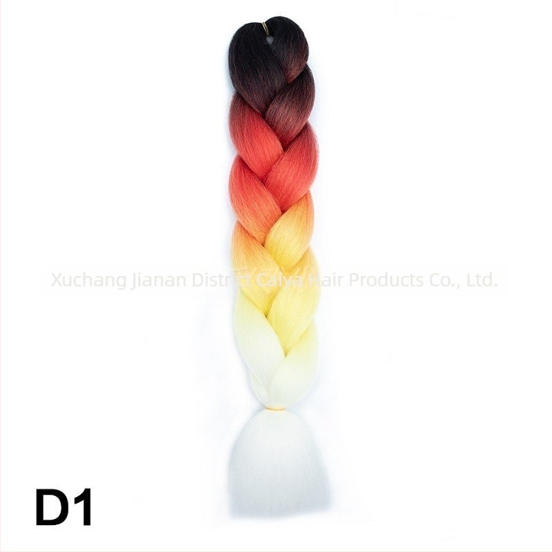 Perruka s repom i jumbo pletenicama - Caiya, visoko temperaturna sintetička vlakna, mehanička izrada