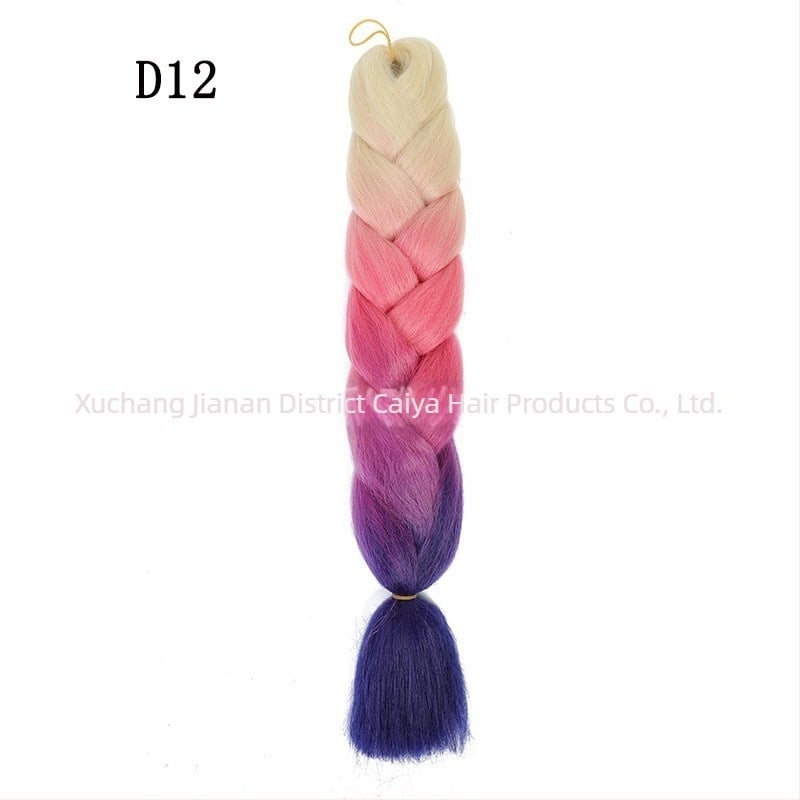 Perruka s repom i jumbo pletenicama - Caiya, visoko temperaturna sintetička vlakna, mehanička izrada