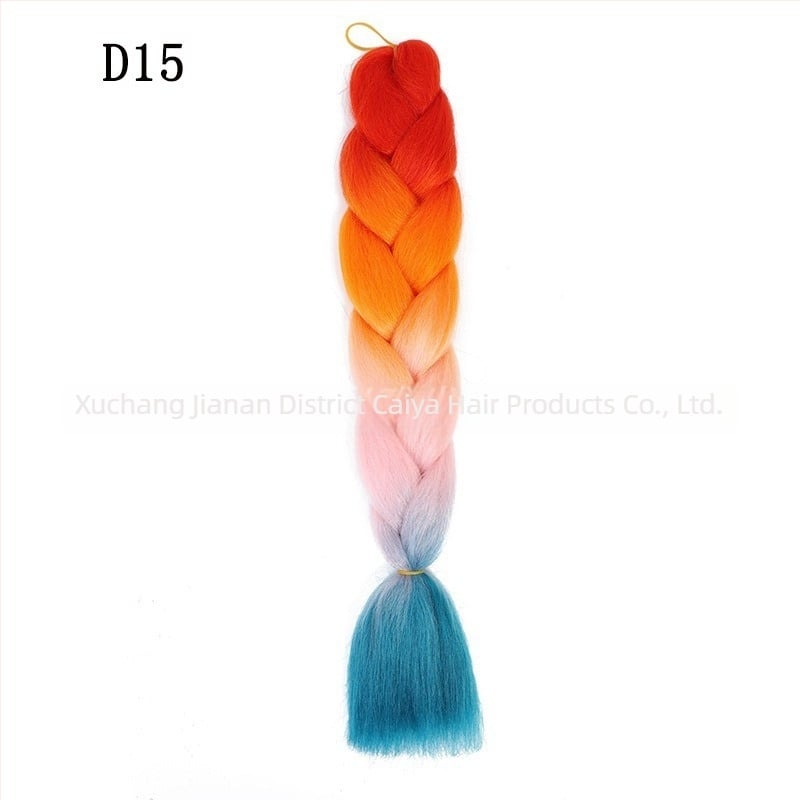 Perruka s repom i jumbo pletenicama - Caiya, visoko temperaturna sintetička vlakna, mehanička izrada