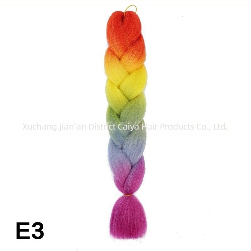 Perruka s repom i jumbo pletenicama - Caiya, visoko temperaturna sintetička vlakna, mehanička izrada