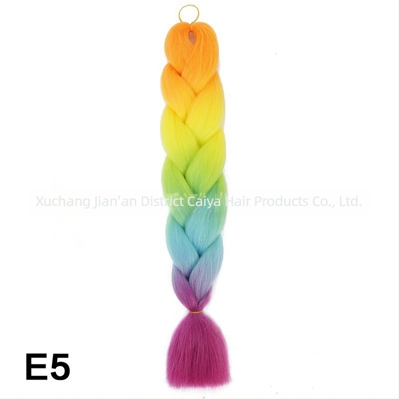 Perruka s repom i jumbo pletenicama - Caiya, visoko temperaturna sintetička vlakna, mehanička izrada