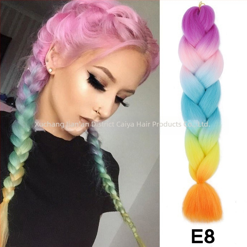 Perruka s repom i jumbo pletenicama - Caiya, visoko temperaturna sintetička vlakna, mehanička izrada