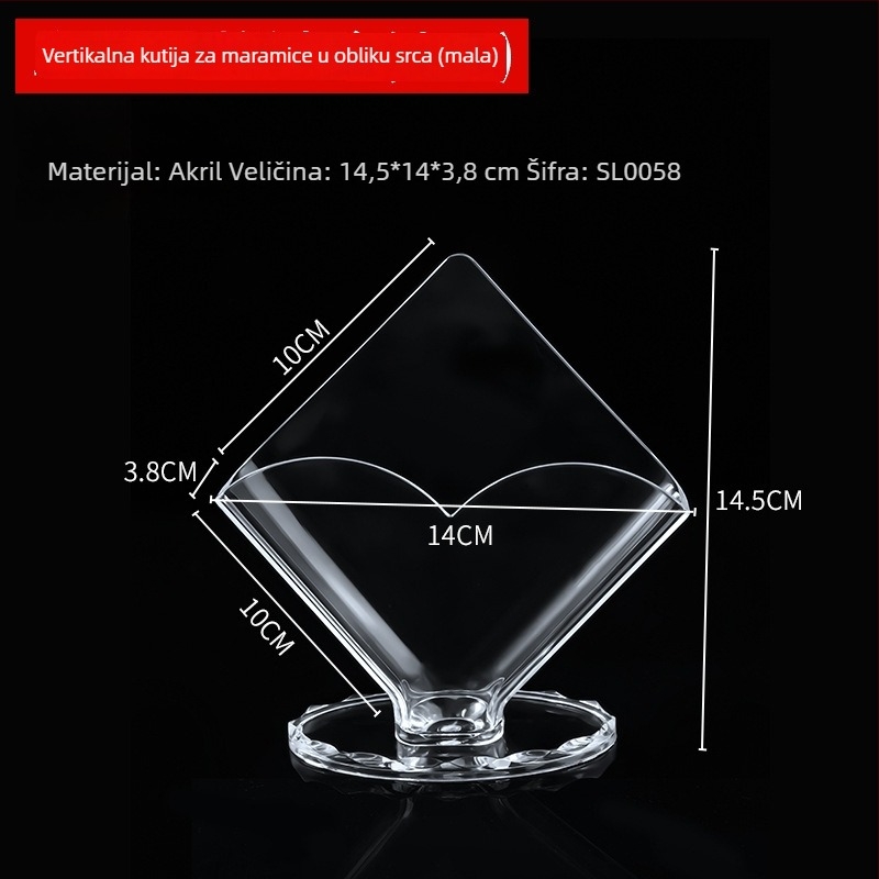 Akrilni stolni vertikalni držač maramica, kvadratna kutija za maramice, prozirna kutija za maramice s tiskom logotipa
