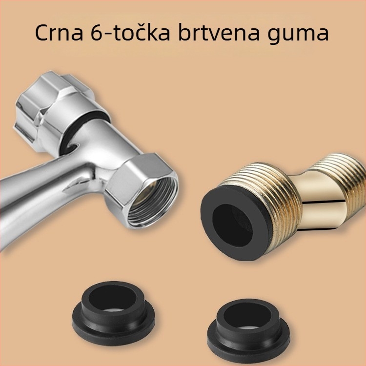 Set brtvila za tuš ventil, 6 kom., gumeni prstenovi, za hladnu i toplu vodu, moderni minimalistički stil