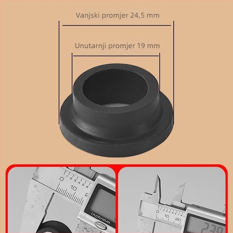Set brtvila za tuš ventil, 6 kom., gumeni prstenovi, za hladnu i toplu vodu, moderni minimalistički stil