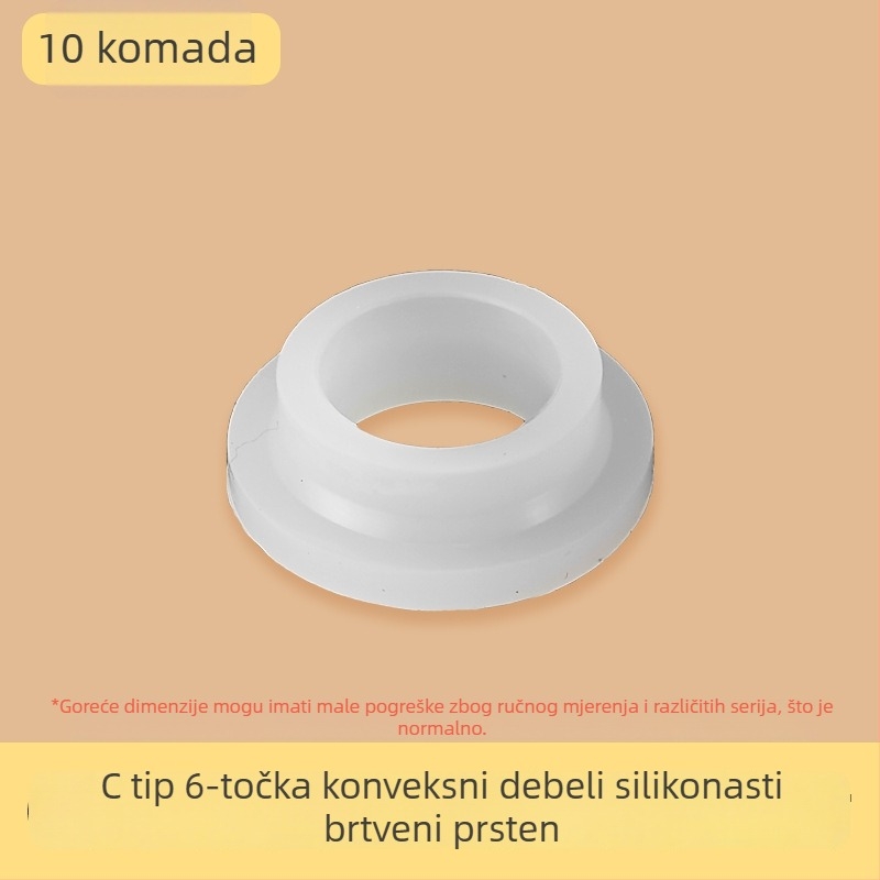 Set brtvila za tuš ventil, 6 kom., gumeni prstenovi, za hladnu i toplu vodu, moderni minimalistički stil