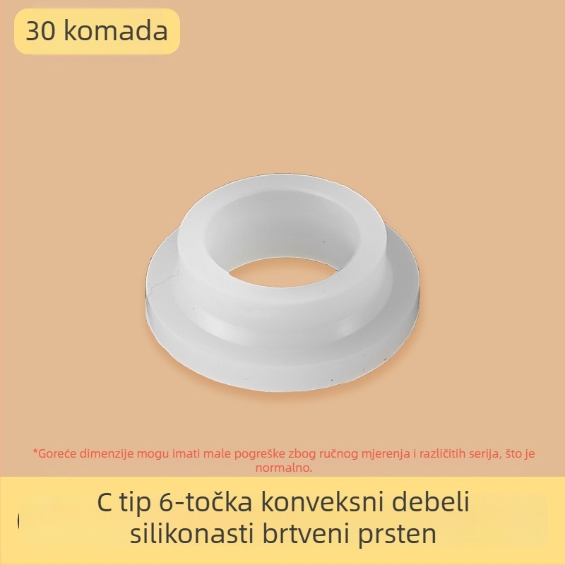Set brtvila za tuš ventil, 6 kom., gumeni prstenovi, za hladnu i toplu vodu, moderni minimalistički stil