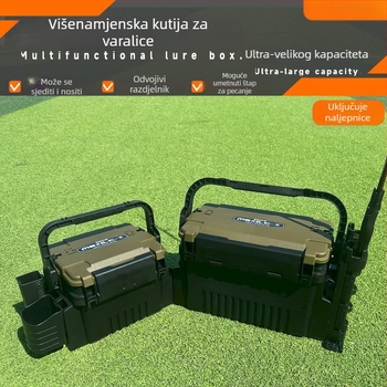 Višenamjanska vanjska kutija za ribolov s velikim kapacitetom i spremištem