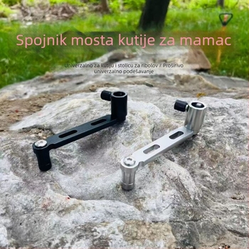 Aluminijski dodatak za stolicu za pecanje: produžni držač posude za mamce s rotirajućom posudom za mamce i produžni štap za most
