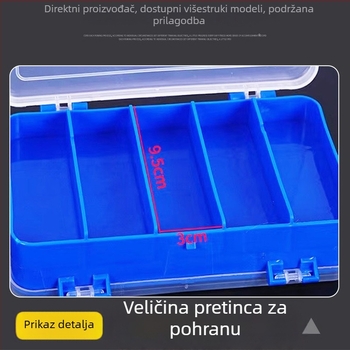 Kutija za ribolov, kutija za varalice, dvostruka kutija za varalice, prijenosna dvostruka kutija za mekane mamce